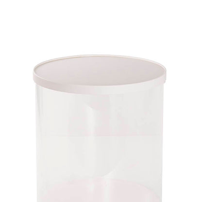 Display Cake Teddy Flower PET Box Round Lge White (30x35Hcm)