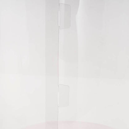 Display Cake Teddy Flower PET Box Round Lge White (30x35Hcm)