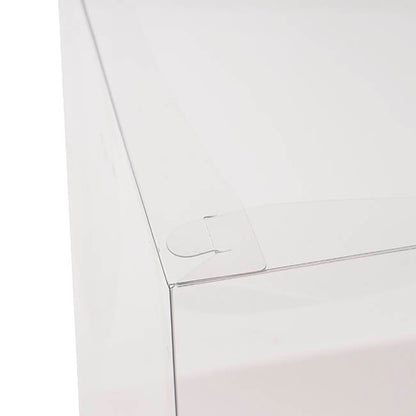 Display Cake Teddy Flower PET Box Square Lge White(30x35Hcm)