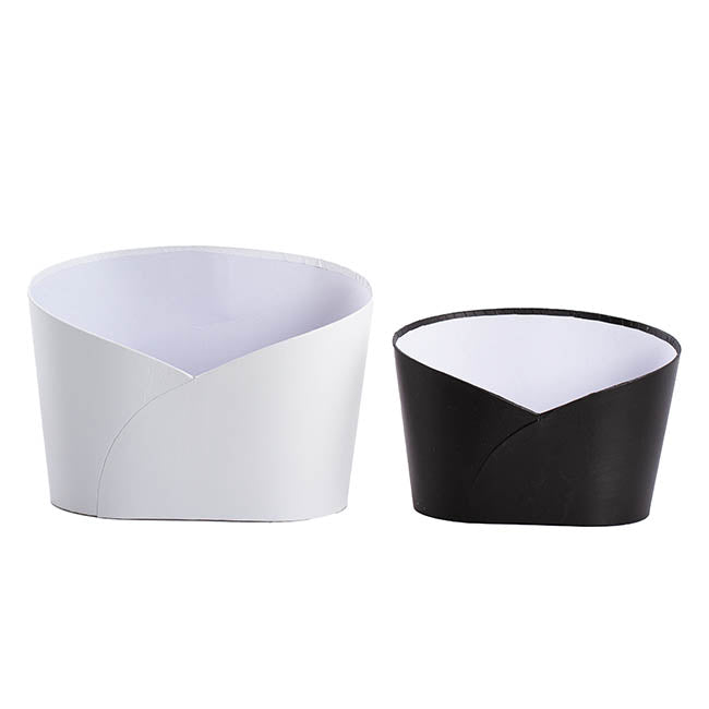 Hamper Bucket Oval Large White (32x22x23.5cmH)