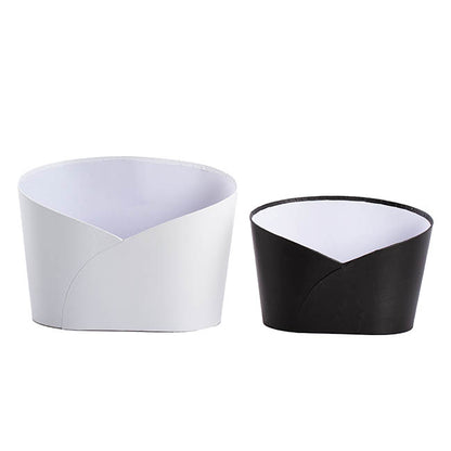 Hamper Bucket Oval Large White (32x22x23.5cmH)