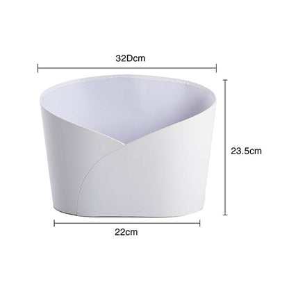 Hamper Bucket Oval Large White (32x22x23.5cmH)