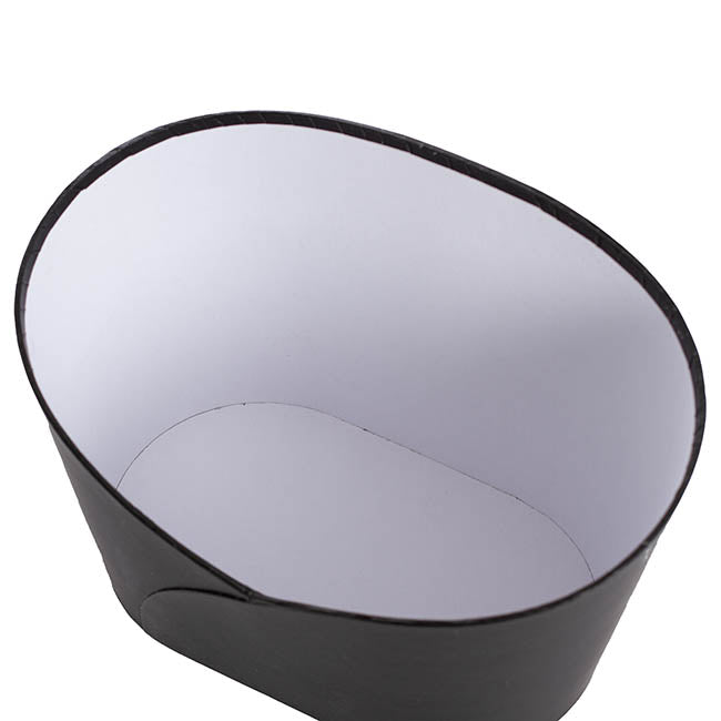 Hamper Bucket Oval Medium Black (26.5x18.5x18cmH)