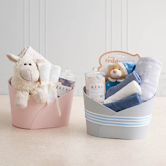 Hamper Bucket Oval Medium Baby Pink (26.5x18.5x18cmH)