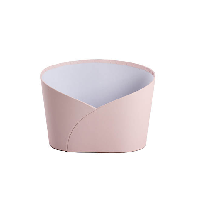 Hamper Bucket Oval Medium Baby Pink (26.5x18.5x18cmH)