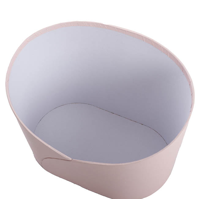 Hamper Bucket Oval Medium Baby Pink (26.5x18.5x18cmH)