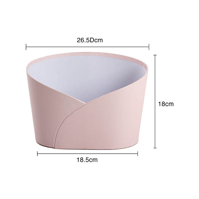 Hamper Bucket Oval Medium Baby Pink (26.5x18.5x18cmH)