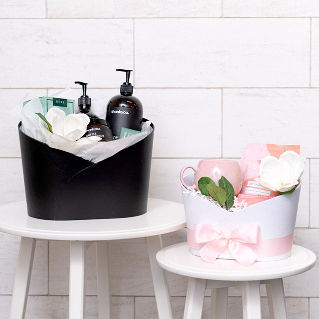 Hamper Bucket Oval Medium White (26.5x18.5x18cmH)