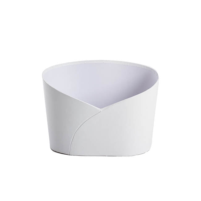 Hamper Bucket Oval Medium White (26.5x18.5x18cmH)