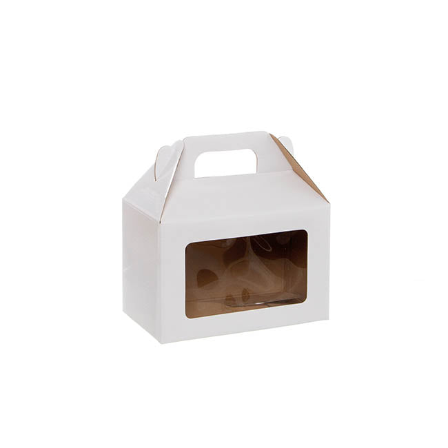 Gable Box With Window Flat Pack Medium White (21.5x12x14Hcm)