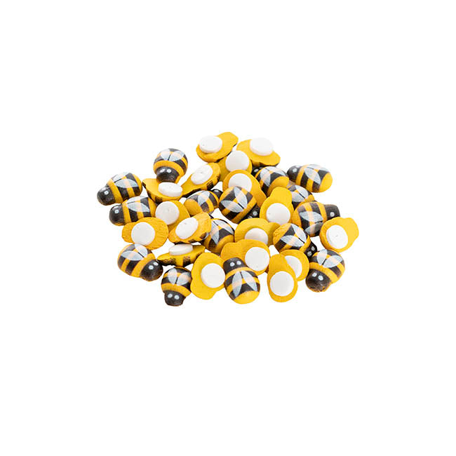 Sticker Wooden Bees Yellow & Black  Pack 50 (12mmx9mm)