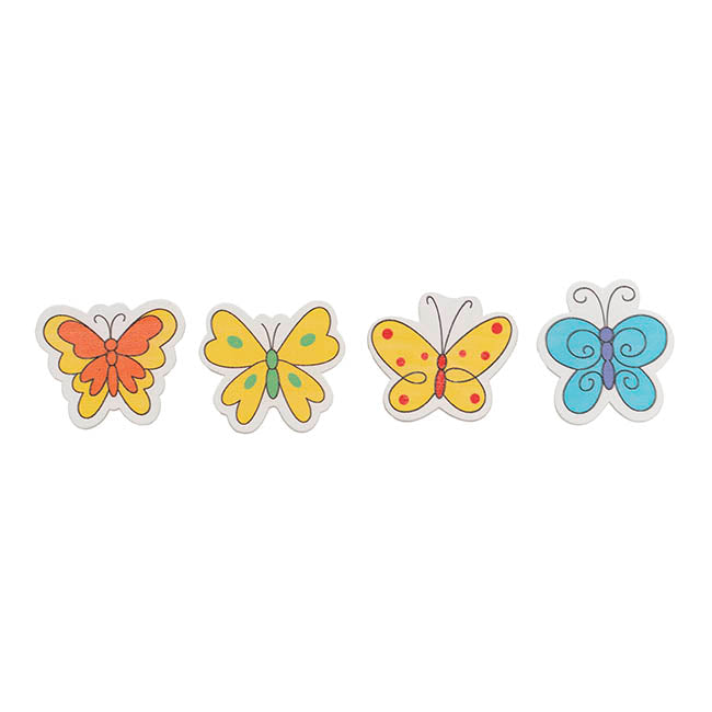 Sticker Wooden Butterflies  Assorted Pack 50 (38Wmmx35Hmm)