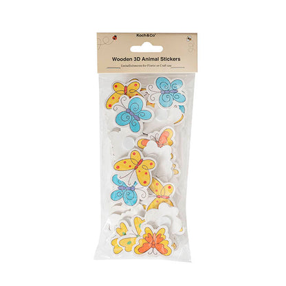 Sticker Wooden Butterflies  Assorted Pack 50 (38Wmmx35Hmm)