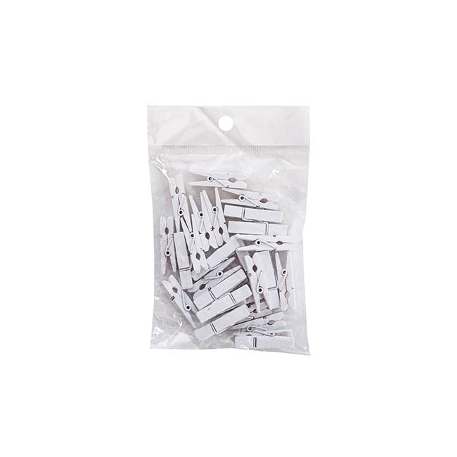 Wooden Craft Pegs Pack 25 White (35mm)