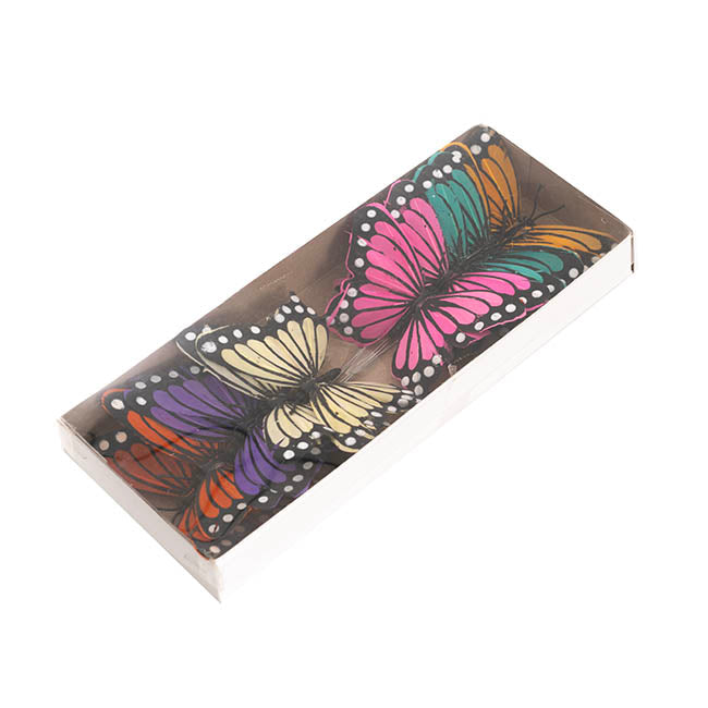 Butterfly Picks Pack 12 Assorted Colours (10cmH)