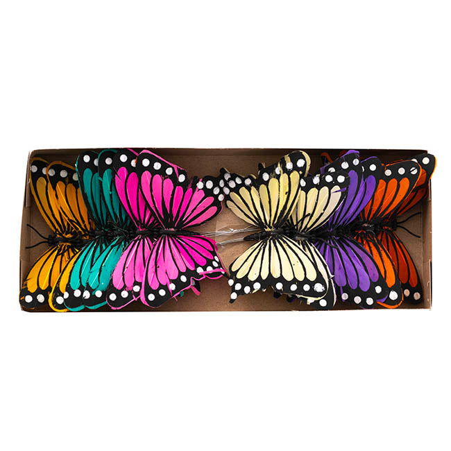 Butterfly Picks Pack 12 Assorted Colours (10cmH)