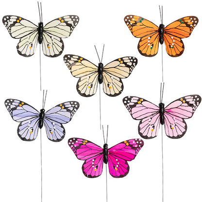 Assorted Butterfly Picks Set 6 Multi (27cmH)