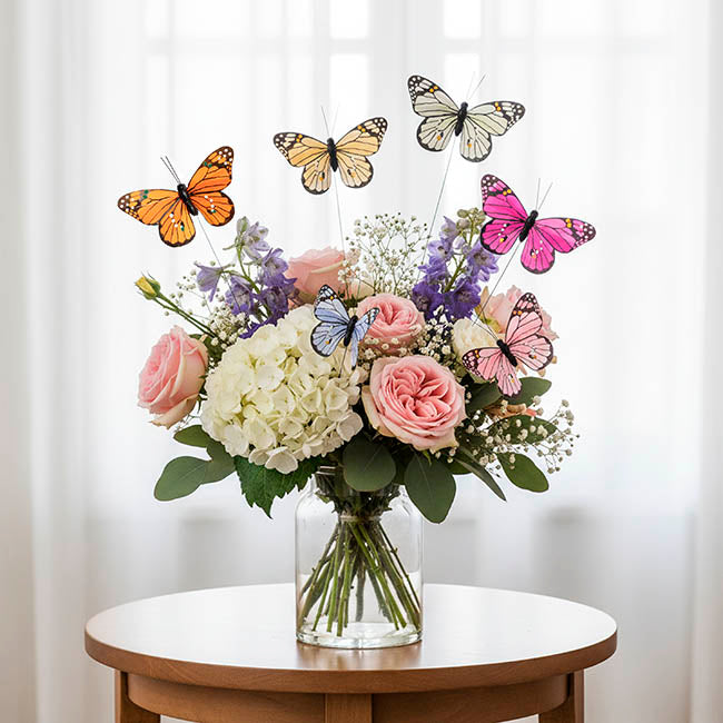 Assorted Butterfly Picks Set 6 Multi (27cmH)