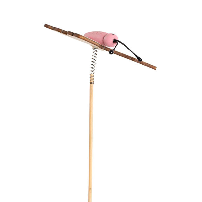 Wooden Butterfly Spring Picks Pack 12 Pink (32cmH)