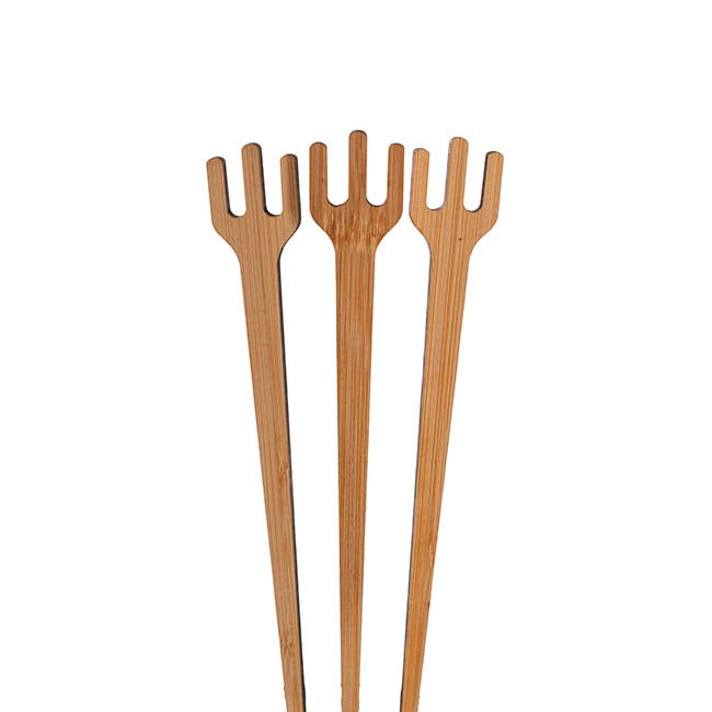 Bamboo Fork Wooden Picks Pack 12 Beige (30cmH)