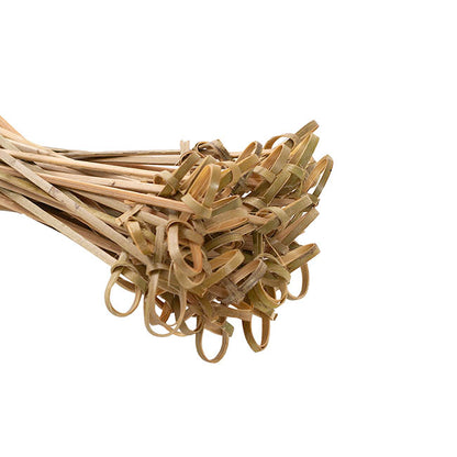 Bamboo Knotted Skewer Picks Pack 50 Beige (12cmH)