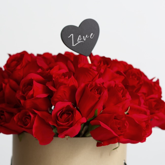Heart Chalkboard Pick (5.5x4.5x14.5cm) Pack 5