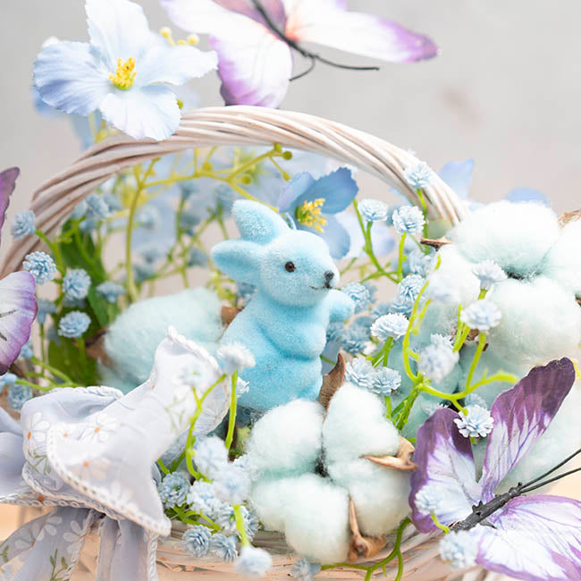 Bunny Rabbit Pick Pack 6 Flocked Soft Blue (30cmH)