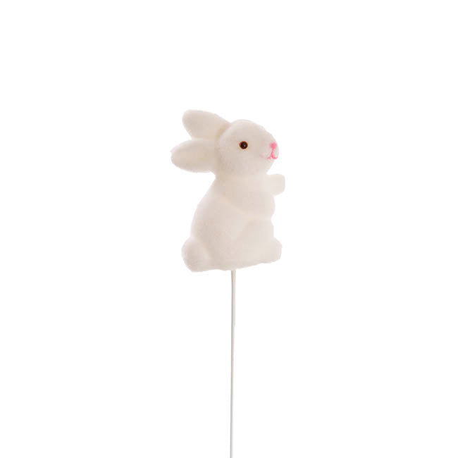 Bunny Rabbit Pick Pack 6 Flocked White (30cmH)