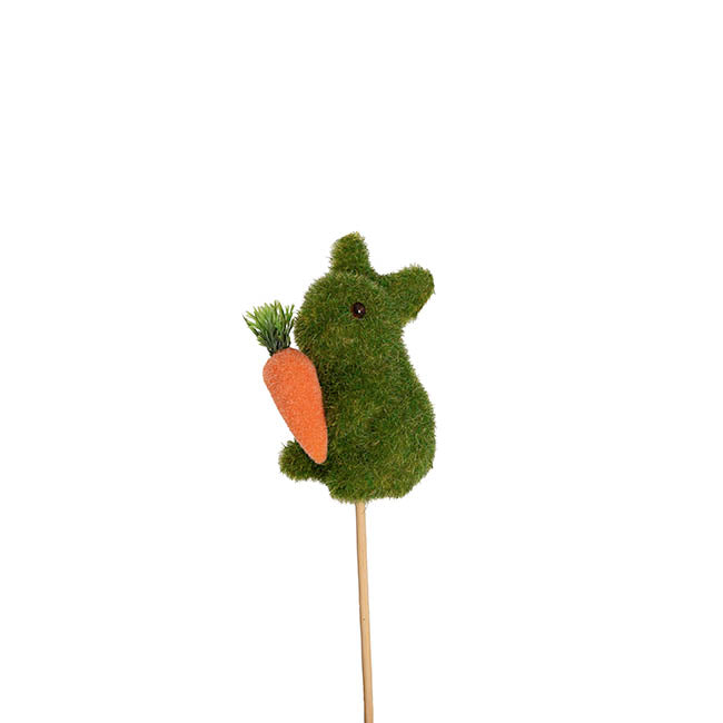 Decorative Bunny Rabbit Pick w Carrot Pack 2 Green (25cmH)