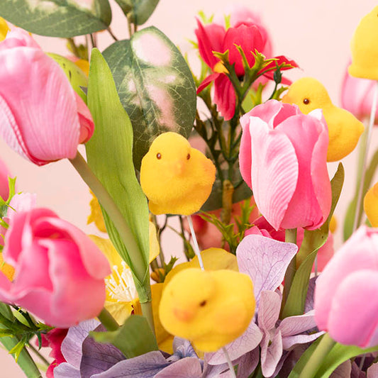 Decorative Baby Chick Picks Pack 6 Yellow (30cmH)