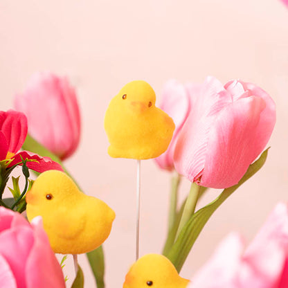 Decorative Baby Chick Picks Pack 6 Yellow (30cmH)