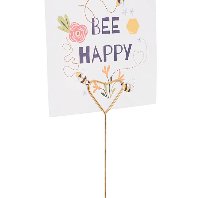 Pick Card Holder Metal Heart Gold Pack 10 (3.2cmx34cmL)