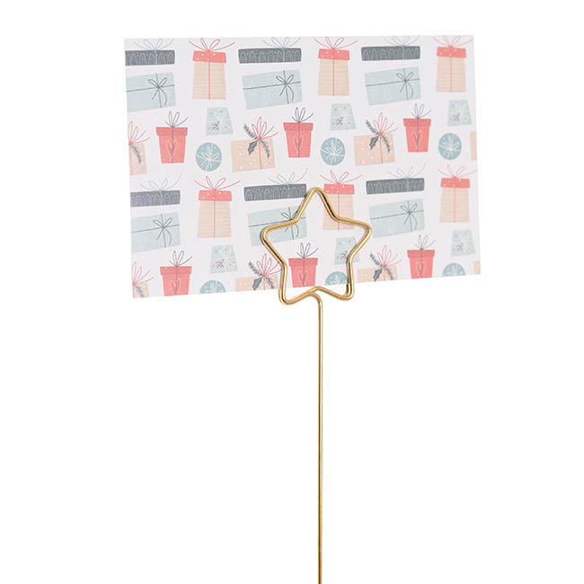 Pick Card Holder Metal Star Gold Pack 10 (3.2cmx34cmL)