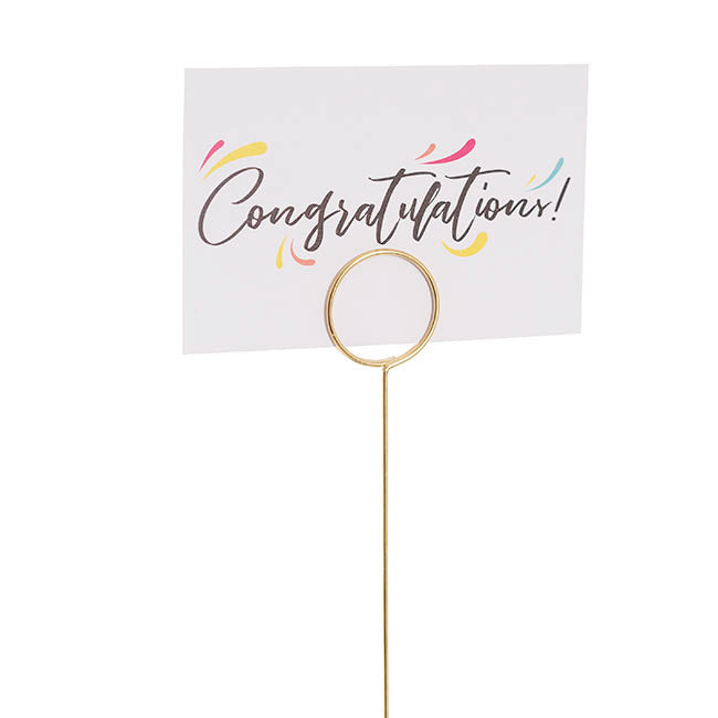 Pick Card Holder Metal Oval Gold Pack 10 (2.8cmx34cmL)