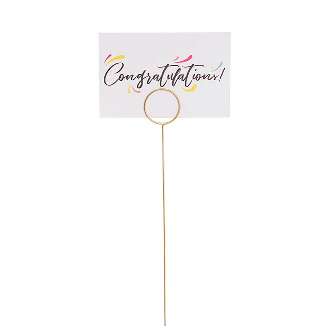 Pick Card Holder Metal Oval Gold Pack 10 (2.8cmx34cmL)