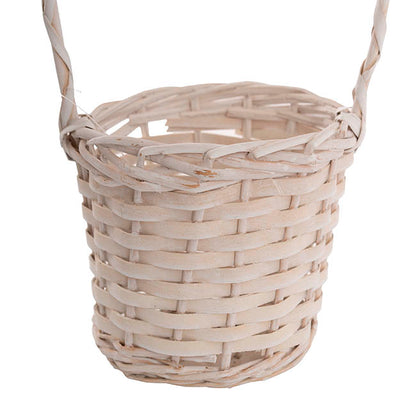 Willow Oval Flower Girl Basket White (15cmDx40cmH)