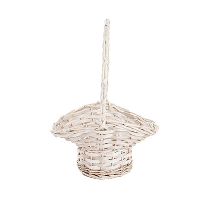 Willow Flower Girl Basket White (25x20x35cmH)