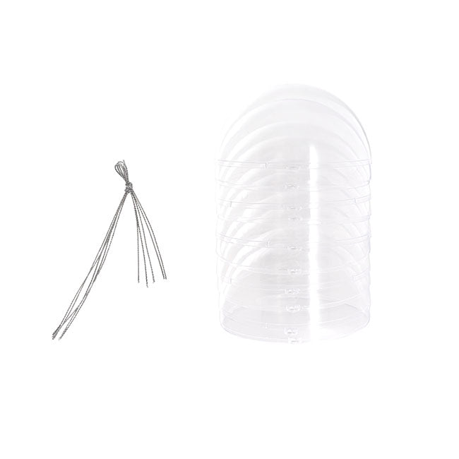 Hanging Clear Bauble Pack 5 (10cmD)