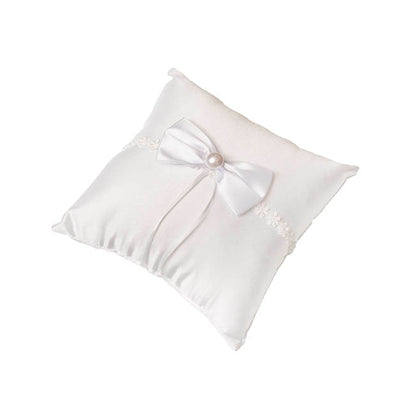 Wedding Ring Pillow w Bow White (20x20cmH)
