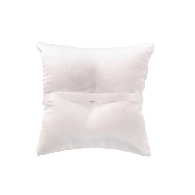 Wedding Ring Pillow w Lace White (15x15cmH)