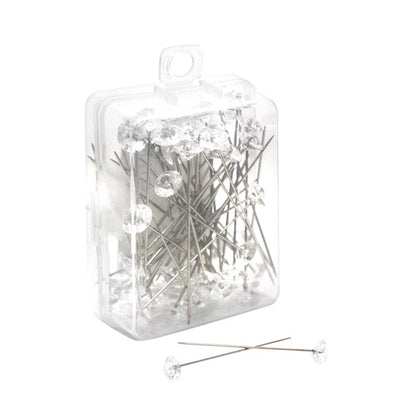 Diamond Head Pins Pack 100 Clear (6mm x 4cm)