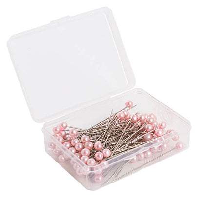 Pearl Pins Round Head Bulk 100 Pack Soft Pink (6mmx6.5cmH)