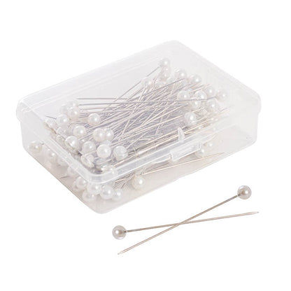Pearl Pins Round Head Bulk 100 Pack Cream (6mmx6.5cmH)