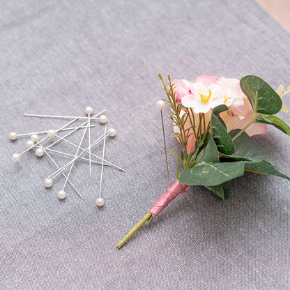 Pearl Pins Round Head Bulk 100 Pack Cream (6mmx6.5cmH)