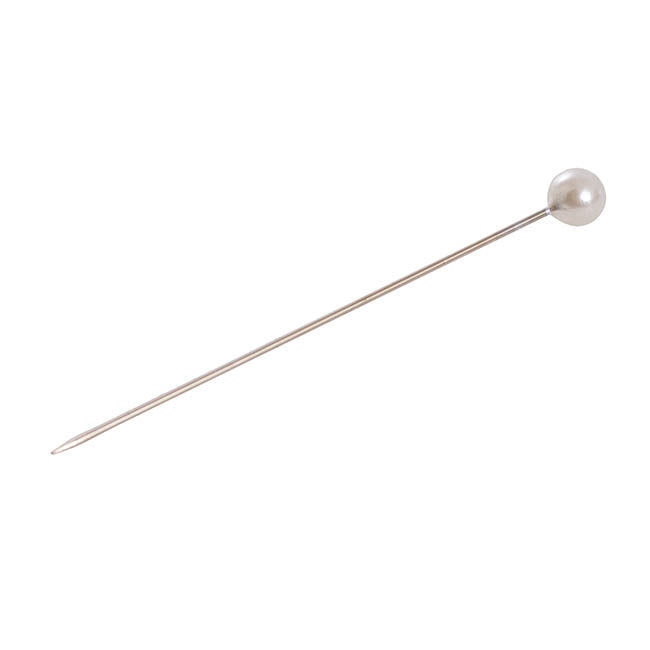Pearl Pins Round Head Bulk 100 Pack Cream (6mmx6.5cmH)
