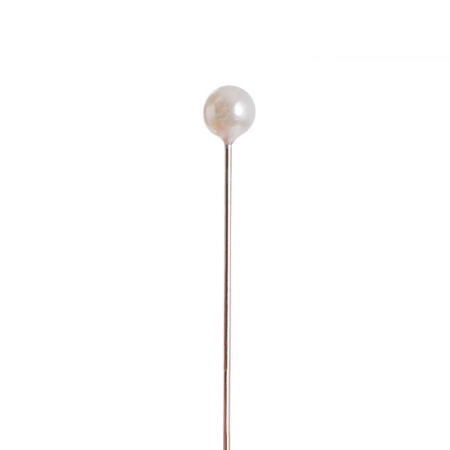 Pearl Pins Round Head Bulk 100 Pack Cream (6mmx6.5cmH)