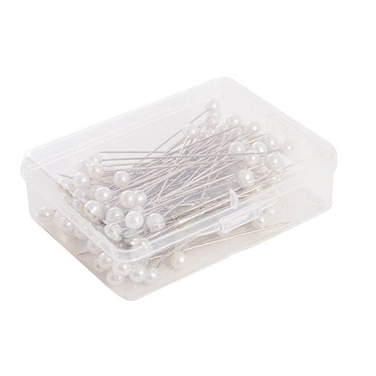 Pearl Pins Round Head Bulk 100 Pack Cream (6mmx6.5cmH)