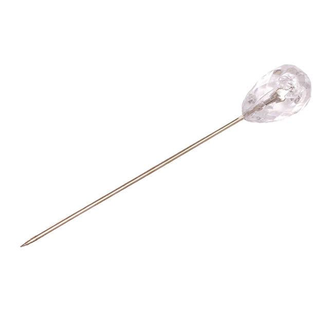 Diamond Crystal Head Pins Pack 50 Clear (8mmx5.2cmH)