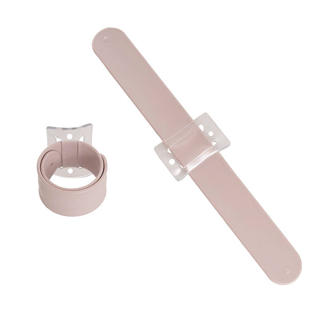 Corsage Wrist Bracelet Pack 2 Slap Snap Nude (21cmLx2.5cmH)