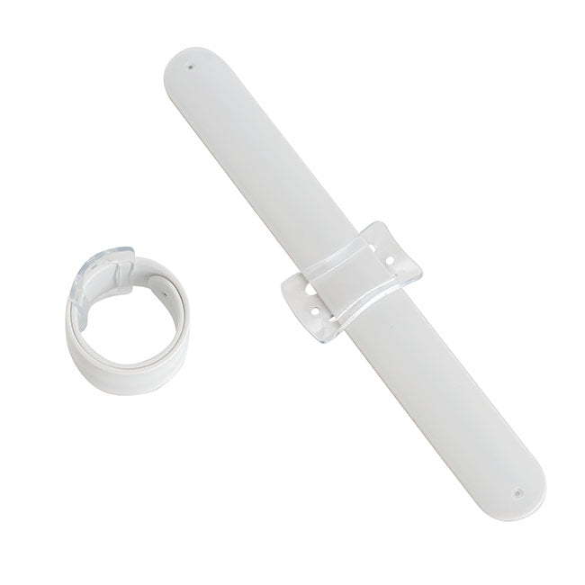 Corsage Wrist Bracelet Pack 2 Slap Snap White (21cmLx2.5cmH)